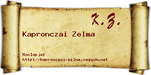 Kapronczai Zelma névjegykártya